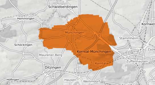 Mietspiegelkarte Korntal-M&uuml;nchingen